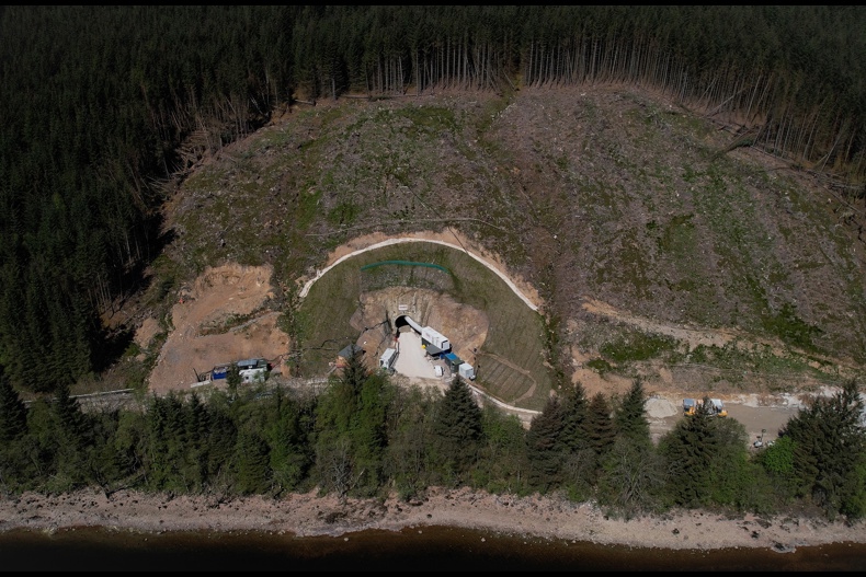 Entrance To The 1.2Km Long Exploratory Tunnel At Coire Glas, Built Into The Hillside Above Loch Lochy To Gather Vital Geological Data And Inform The Project’S Main Design